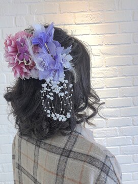 デイジー インデックスヘア 大島店(DAISY index hair) ハーフアップ×ヘアアレンジ×ヘアアクセサリー着物ヘア