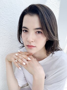 アイティー バイ アルバム 中野店(IT by ALBUM) ラフストレート_オリーブカラーハイライトカラー_37645