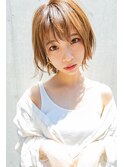 前下がりボブ/モテ髪カタログ/小顔に見せるヘア/前髪カット