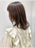 【FOLK】透明感ハイライトグレージュ☆似合わせレイヤーミディ♪