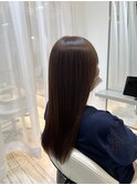 大人可愛い30代40代50代黒髪◎レイヤーロングストレート縮毛矯正