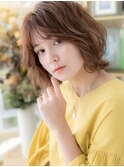 透け感くせ毛風外ハネミディアムウルフヘアc3大宮