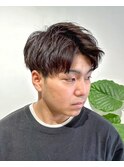 前髪上げも下ろしもできるナチュラルマッシュ