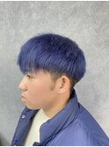 刈り上げマッシュ×ネイビーカラー