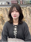レイヤーカット ミディアムレイヤー 韓国カット お顔周りカット