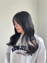 ニュイ 高槻 阪急茨木店(nui)&nbsp;黒髪ボブルフネビージュ小顔ワンレンスペインカール