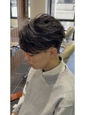 大分メンズセンターパートフェザーパーマフェザーショート