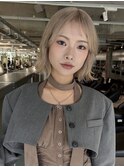 ホワイトベージュ×ボブレイヤー