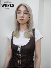 ワークス ヘアデザイン(WORKS HAIR DESIGN) 黒髪からのホワイトブリーチレイヤーカット