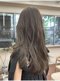 ブリーチなしダブルカラーオリーブグレージュ透明感夏カラー