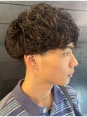 ツーブロックマッシュ ナチュラルパーマ 束感 20代 30代
