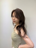 ヴィオットバイサロン(Viot by Salon)&nbsp;前髪ありくびれヘア夏アプリコットオレンジハイライトカラー