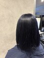 ヘアサロンM 新宿&nbsp;ブリーチからのブルーブラック。光にあたると青味を感じるカラー