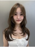 レイヤーカット/ロングヘア/ベージュカラー/韓国/髪質改善