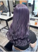 ケアブリーチラベンダーパープルハイライトバレイヤージュ