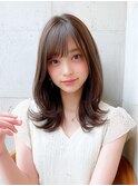 小顔シースルーバングレイヤー