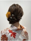 浴衣ヘア　推し活へアメ　アップスタイル　着物ヘア　へアメ