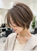 40代50代絶壁解消白髪ぼかし大人丸みショート銀座若見え美人