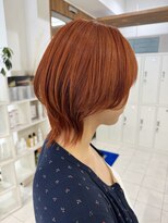 シックブリーチラボ(CHIC BLEACH LABO) ボブウルフ×オレンジベージュ