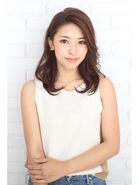 ハピエル ヘアークルー(HAPPYEL hair crew) 20代30代40代大人ノーブル耳掛けセミディアスタイル