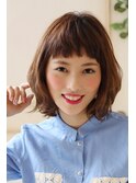 ぱっつん前髪が可愛いカジュアルボブ
