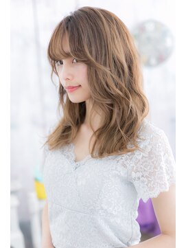 ヘアアンドビューティー ミック(Hair & Beauty miq) シースルーバング×無造作カールのこなれくびれセミディa