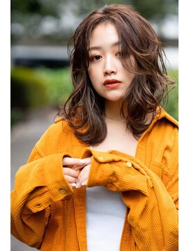 オースティン 門前仲町(AUSTIN) 大人かわいい前髪セシルカットココアブラウンフリンジウェーブ