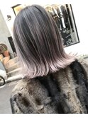 バレイヤージュ 肩につく長さ