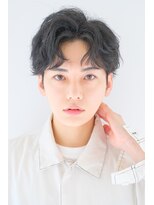 ヘアサロンガリカアオヤマ(hair salon Gallica aoyama) 爽やかかき上げセンターパート束感ショートパーマ