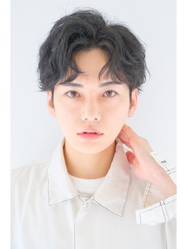 ヘアサロンガリカアオヤマ(hair salon Gallica aoyama) 爽やかかき上げセンターパート束感ショートパーマ