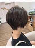 ハンサムショート+ヌーディーベージュ