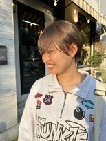 チャプター 問屋町(chapter)&nbsp;ケアブリーチミルクティーベージュハンサムショートボブ韓国ヘア