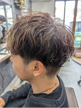 ロム 前髪パーマ/マッシュパーマ/グレージュカラー/30代40代