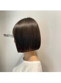 地毛風ストレート　まとまるボブ　縮毛矯正ボブ　軽めボブ
