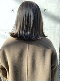 グレージュオリーブベージュ顔周りカット韓国風前髪甲府美容室