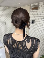 カチモリヘア　ベロア　結婚式ヘア　アップスタイル　お呼ばれ