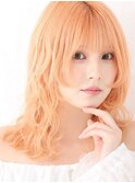似合わせふわふわレイヤーケアハイブリーチペールオレンジカラー