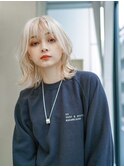【GEEKS渋谷】ナチュラルブロンド/ウルフカット/冬夏ヘア/透明感