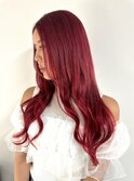 【横浜/横浜駅】チェリーレッド×艶ロングウェーブ