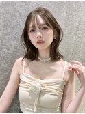 ▲レイヤーカット顔まわり前髪矯正オリーブベージュharuhi
