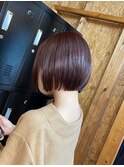 ボブ/こっくりブラウン/ブリーチ/ダブルカラー/駅南