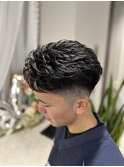 メンズカット 毛流れショート フェザーパーマ