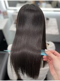 セミロングヘアーダークブラウンカラー上級髪質改善　赤坂見附