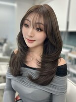 アイシー 表参道(ICY)&nbsp;ミディアムレイヤーカット/ブリーチなしオリーブグレージュ