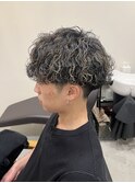 波巻きパーマ×メッシュハイライト