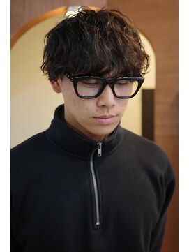 エディ(Edy) メンズマッシュシャドウパーマケアパーマブラウンカラー岡山