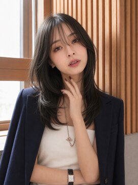 ミーク(meak) 顔まわりレイヤー/縮毛矯正/透明感カラー/堀江