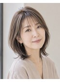 大人ショート　白髪ぼかし　脱白髪染め　ハイライト40代50代60代
