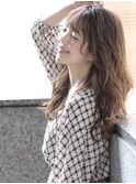 シースルーバング×ゆる巻セミロングスタイル