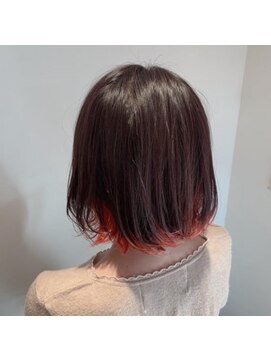 ネオヘアー 曳舟店(NEO Hair) 【インナーカラー】ボブ×オレンジ（曳舟）